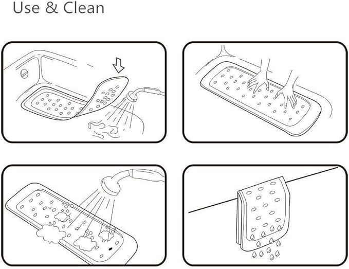 Non Slip Baby Bath Mat with Suction Cups for Tub, Shower Anti-Slip Mat, 27 x 15 Inch Cute Pattern Design, Bathtub Mat for Kids (Halobios)