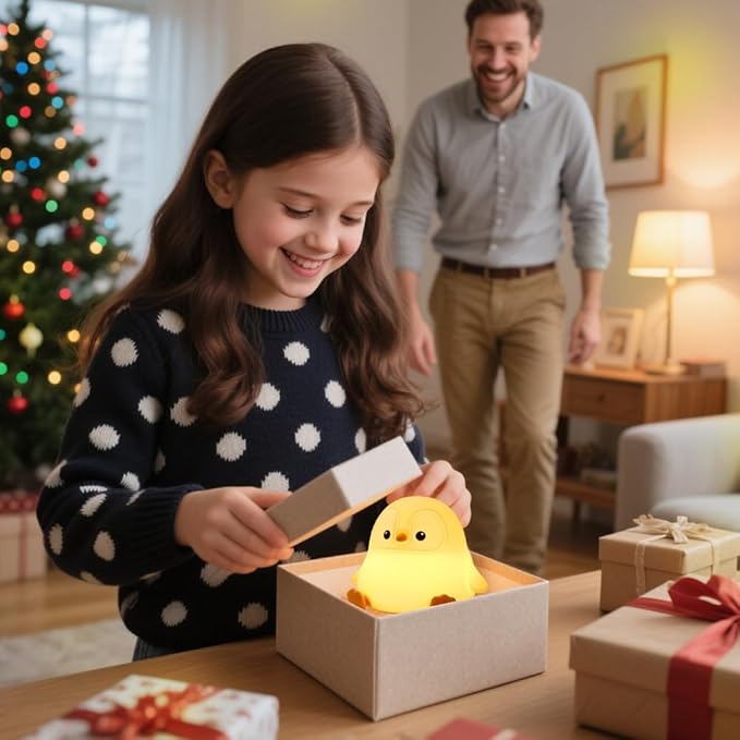 Cute Penguin Night Light, Squishy Silicone LED Night Lamp, Novelty Nursery Nightlight for Kids, Rechargeable Animal Touch Lamp Bedside Lamp, 2 Levels Dimmable, Room Decor Gifts for Girls Boys Baby