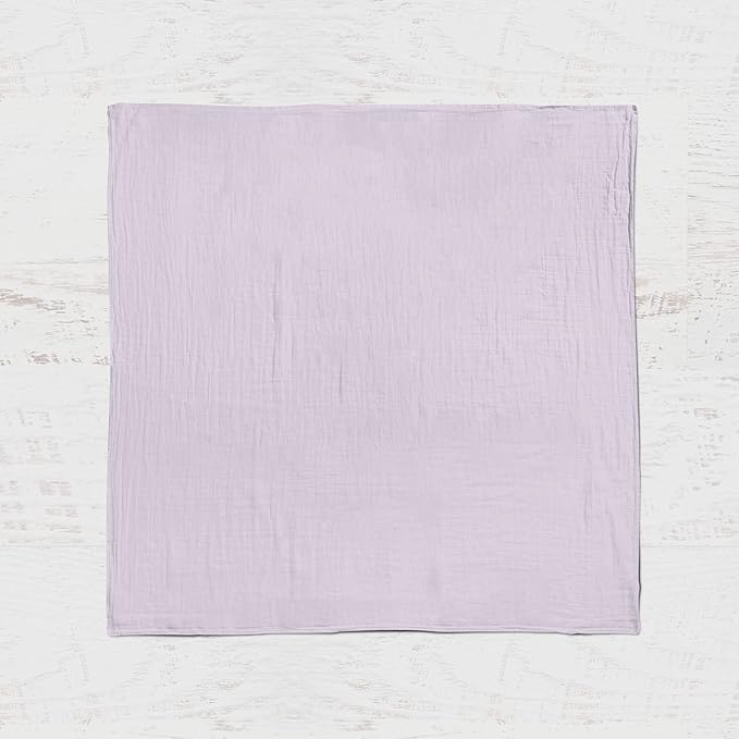 Goobie Baby Organic Muslin Swaddle Blanket, 100% Certified Organic Cotton, Ultra Soft & Breathable, Oversized 47 X 47 Inches for Easy Swaddling, Multi-Use Blanket for Nursing & More (Lilac)