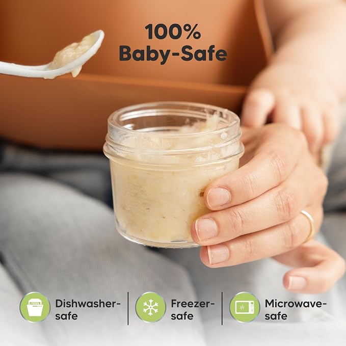 KeaBabies 3-Pack Silicone Baby Spoons and 12-Pack Baby Food Containers - Toddler First Food Training Spoon - 4 oz Leak-Proof, Microwavable Feeding Container