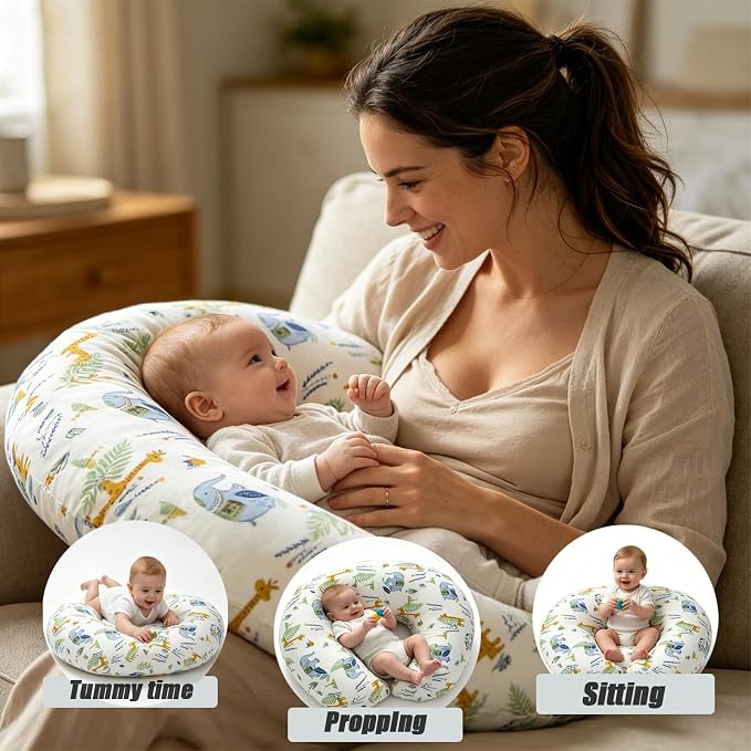 Nursing Pillow Breastfeeding Pillow Removable cover Machine washable | Conforming to ergonomic design. Detachable cover. Machine washable. Breathable fabric.Arm fatigue free Soft supportive fill