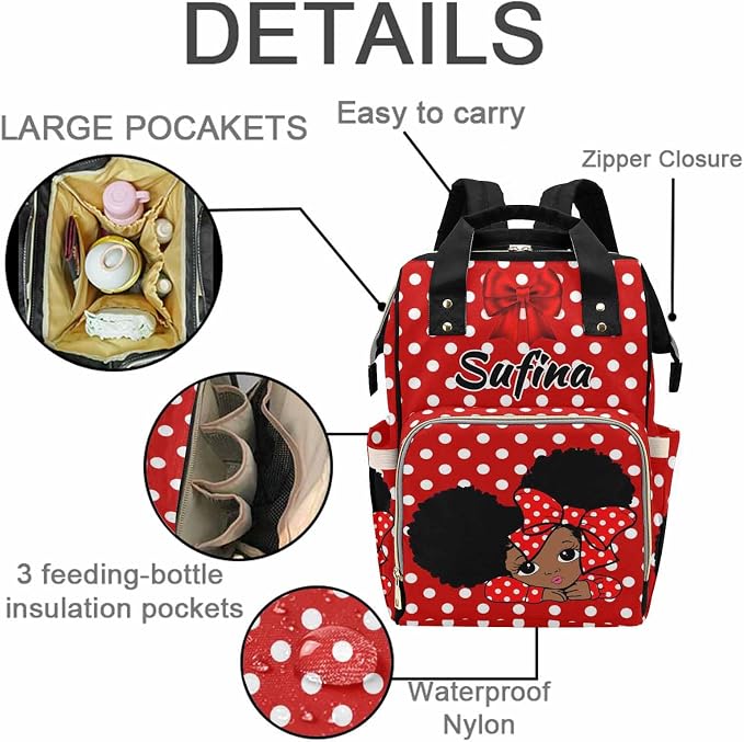 D-Story Personalized Diaper Bag For Baby Boy Personalized Name Mommy Bag Customized Backpack Customized Name Shoulders Bag