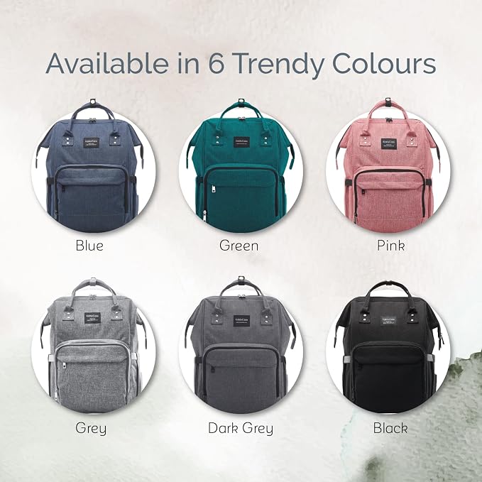KiddyCare Diaper Bag Backpack | Baby Diaper Bags with Changing Station for Mom | Multifunction Travel Back Pack Maternity Baby Bags Waterproof Tote Bag Spacious, Unisex Stylish | Gray