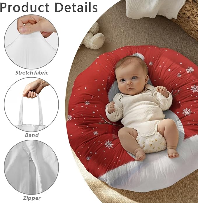 Snowman Nursing Pillow Cover Neutral Breastfeeding Pillow Cover Fits 22.6in*24in Nursing Pillow for Baby Boy Girl Neutral Baby Nursing Pillow Cover Feeding Pillow Cover