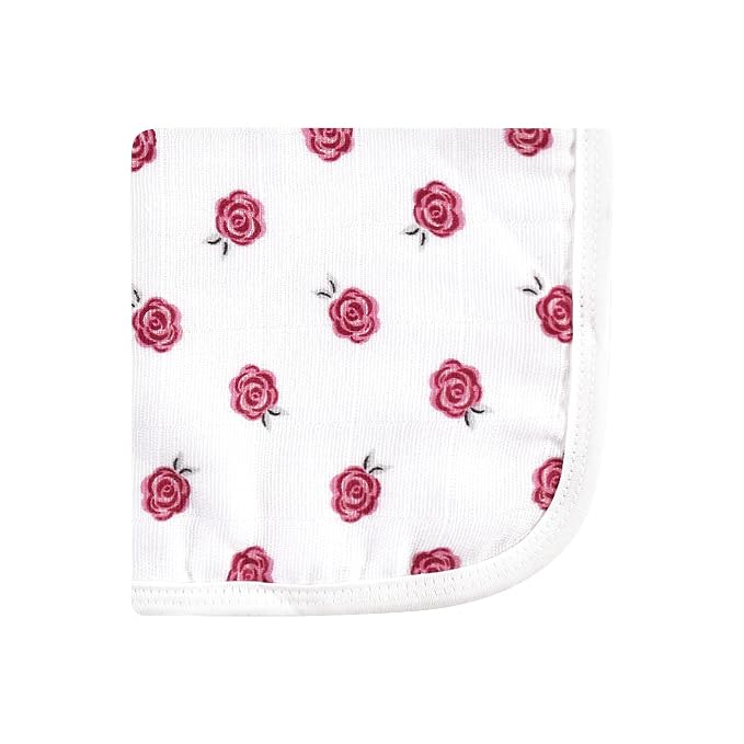 Hudson Baby Unisex Baby Cotton Muslin Washcloths, Rose, One Size
