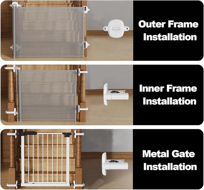 2SET,Stairway Baby Gate Mounting Kit, No-Drill Banister Adapter – Fits Posts 1.5" to 3.5" Wide, Universal Adapter for Pressure or Hardware-Mounted Gates