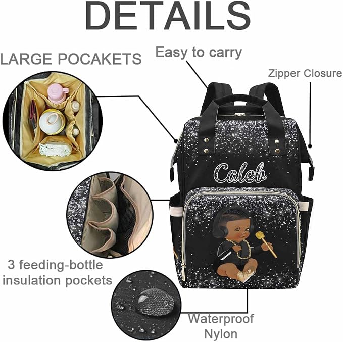 D-Story Personalized Diaper Bag Birthday Gift Custom Name Backpack For Girls Personalized Back Pack Baby Diaper Bag Customized