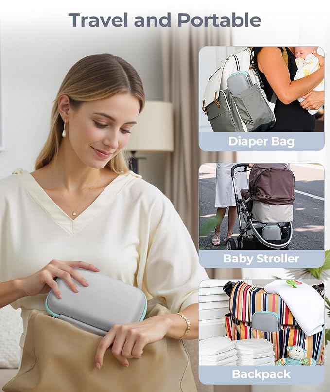 Baby Healthcare and Grooming Kit, Safety Newborn Nursery Baby Care Kit, with Hair Brush Comb, Nail Clipper, Thermometer, Pacifier Clip, Baby Registry Search, Newborn Essentials Girls Boys (Grey)