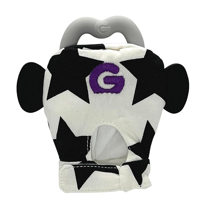 Gummee Black and White Baby Teething Mitten Glove – High Contrast Teether for Babies 3–6 Months, Self-Soothing Chew Toy with Detachable Silicone Heart Teether, Wrist Teether, BPA Free
