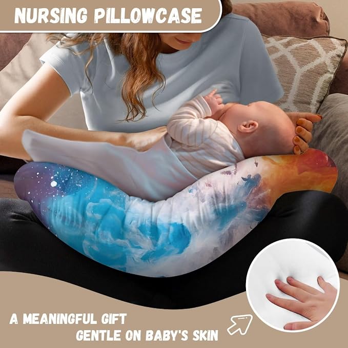 Galaxy Nursing Pillow Detachable Newborn Original Breastfeeding Slipcover Case and Positioner Washable Head Support Protector Cushion Essential with Hidden Zipper Easy Care