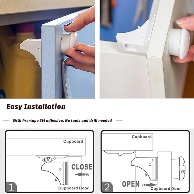 Fariita 1 Pack Baby Magnetic Cabinet Lock ??Invisible Child Safety Drawer Lock, Baby Proofing, Childproof Magnetic Cabinet Lock for Baby Safety