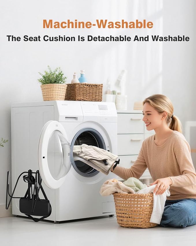 Baby Bouncer, Bouncer Seat for Babies 0-12 Months, Ergonomic Rocking Chair with Detachable Hanging Bar, 3-Height Adjustments, Foldable & Portable Infant Rocker, Machine Washable Fabric, Beige