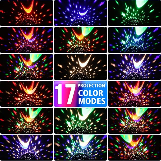 MOKOQI Star Projector Night Light for Kids, Rotating Stars Night Light Projector for Kids Bedroom, Star Projector with Timer, Light Up Stars for Ceiling, Star Machine Gift for Boys Girls Toddlers