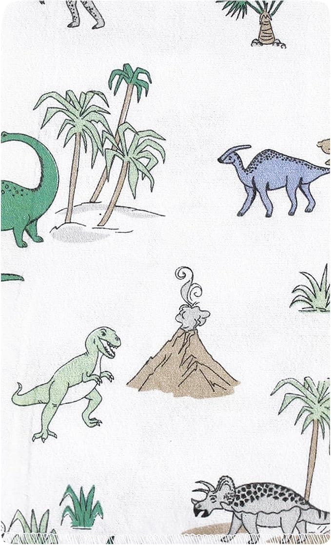 Luvable Friends Hudson Baby Flannel Burp Cloths 10pk, Pastel Dino