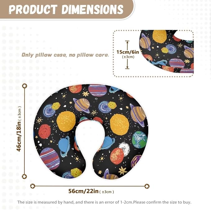 Night Planet Bottle & Breastfeeding Pillow Protection Cover Anti-Stains Comfortable Nursing Pillow Replacement Cover for Baby Boys Girls