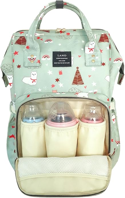 Land diaper bag multi-function waterproof travel backpack nappy bags insulated compartment pockets wipes pocket