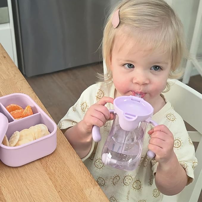 Little Rawr Baby's First Sippy Cup with Weighted Silicone Straw, Leak Proof, Spill Proof, Easy Grip Straw Cup for for Babies 6m+ to Toddlers, BPA Free, Dishwasher Safe, 11oz/320ml (Blue Lion)