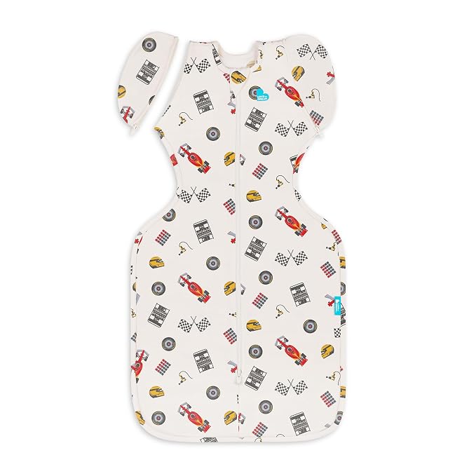 Love to Dream Swaddle Up Transition Swaddle, 1.0 TOG, Patented Zip-Off Wings, Gently Help Baby Transition from Being Swaddled to Arms Free When Showing Signs of Rolling. 19-24 lbs, Dream Racer