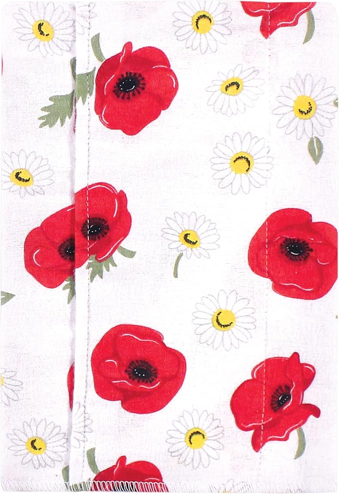 Luvable Friends Hudson Baby Flannel Burp Cloths 7pk, Poppy Daisy Floral