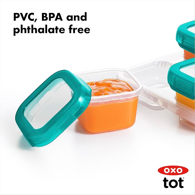OXO Tot Baby Blocks Freezer Storage Containers Teal (4 Oz)