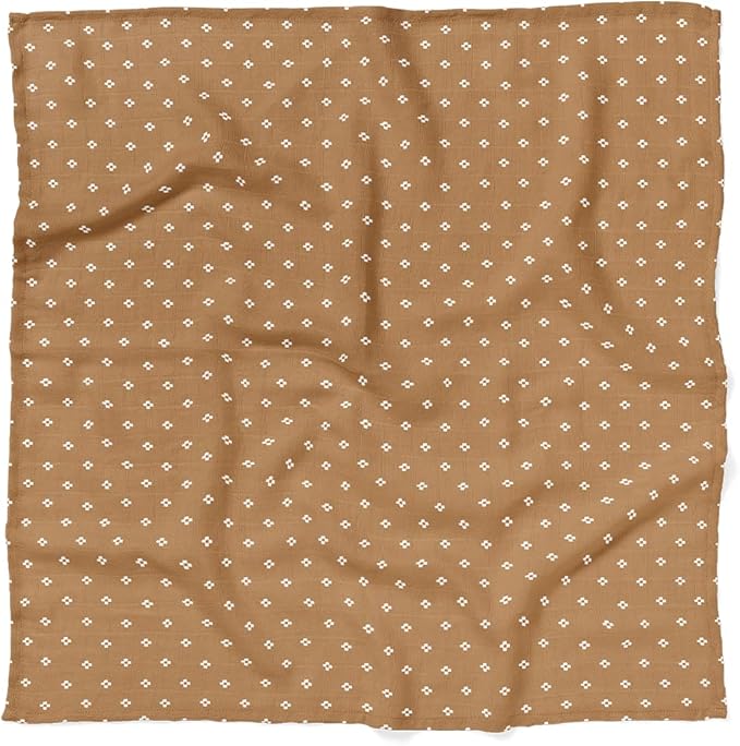 Mini Wander Swaddles for Newborns Muslin Swaddle Blankets - Breathable Soft Gender Neutral Receiving Blanket Baby Essentials | 47 x 47 Cotton - Boho Squares (Coconut)