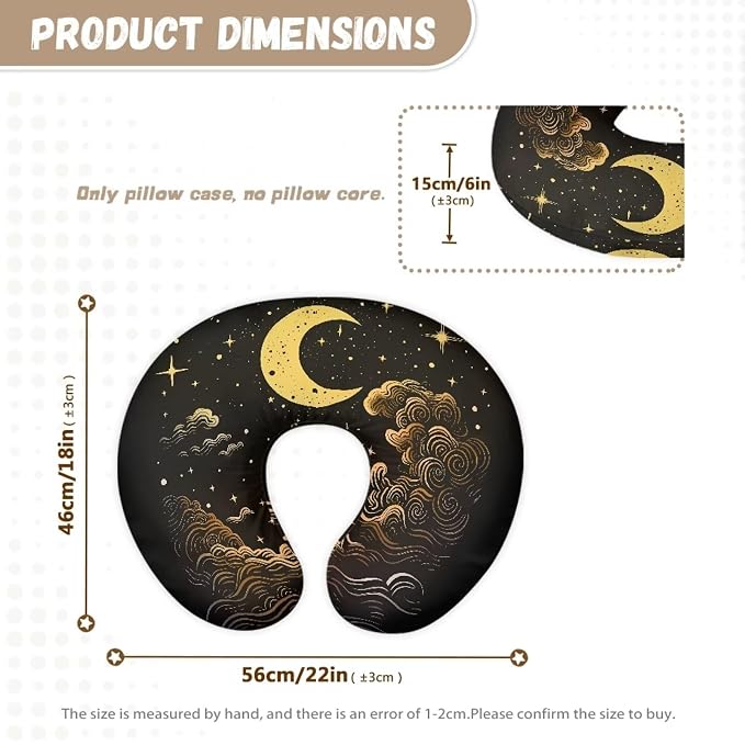 Cloud Moon Nursing Pillow Cover for Baby Boys Girls, Breathable Pillowcase Fits The Original Support for Breastfeeding Bottle Feeding for Baby Boys and Girls