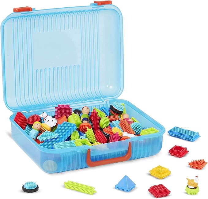 Battat – Bristle Blocks – STEM Interlocking Building Blocks – 113 Pieces Playset – Reusable Storage Case – Developmental Toys for Toddlers & Kids – Deluxe Builder Case – 2+ Years