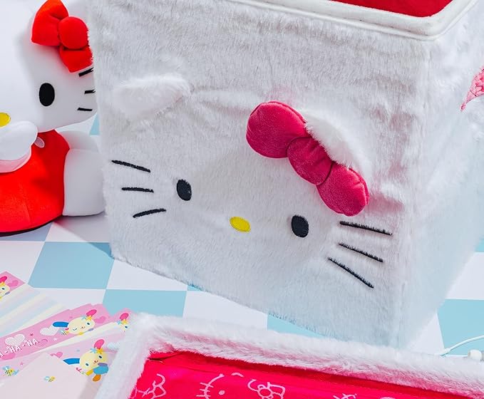 Ukonic Sanrio Hello Kitty 13 x 13 Inch Plush Storage Cube