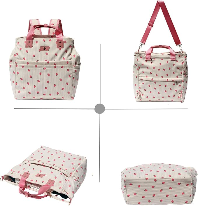 ESVAN Diaper Tote Bag Totepack Backpack Crossbody Bag 3 in 1 for Women Laptop Backpack Multifunctional with Insulated Pockets