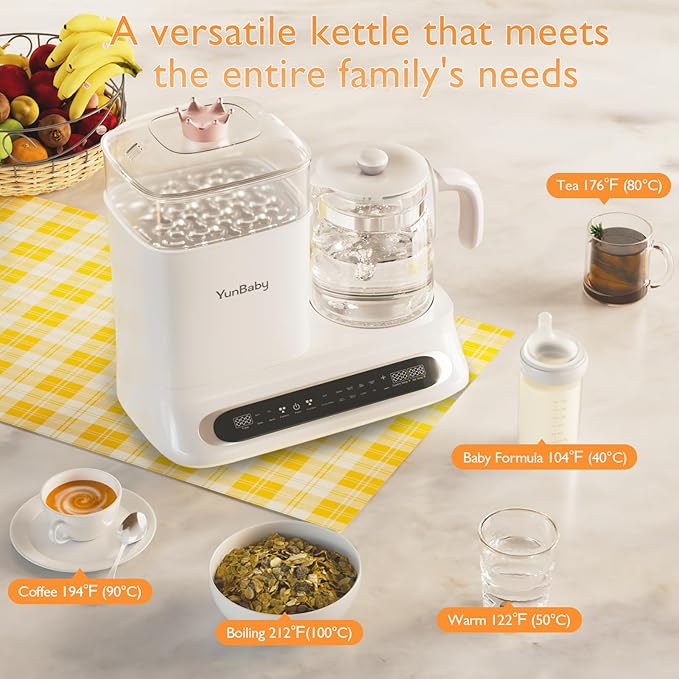 Baby Bottle Warmer & Steamer, 44oz Formula Kettle with Drying & Steam, Multi-Function Bottle Warmer for Breastmilk, Food & Baby Essentials
