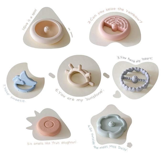 Moonkie Stacking Baby Toy, Eductional Soft Teething Toy with 7 Piece