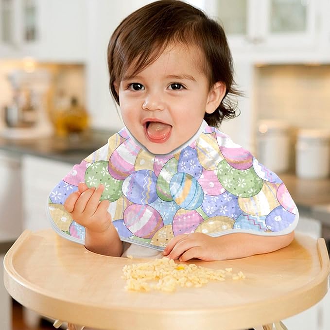 Muslin Burp Cloths for Baby Boys and Girls - 2-Pack Ultra Absorbent Easter Eggs Muslin Washcloths, Newborn Towel, Milk Spit Up Rags, Burp Cloth Bib for Unisex, 22 x 11 Inch