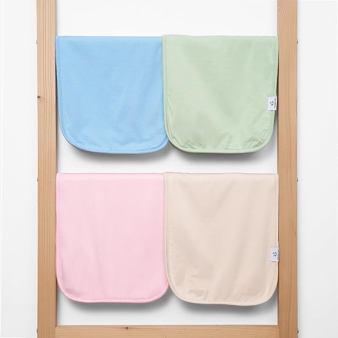 Premium Baby Burp Cloths, Extra Soft Spit Up Rags with 3 Absorbent Layers, 21" x 10" Size, Blue Bell