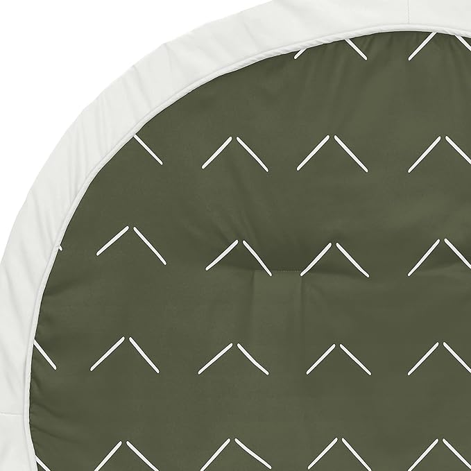 Sweet Jojo Designs Dark Green Boho Arrow Boy Girl Baby Play Mat Tummy Time Activity Infant Playmat Playpen Tent Teepee Floor Hunter Sage Modern Bohemian Gender Neutral Shabby Chic Designer Ivory Arrow