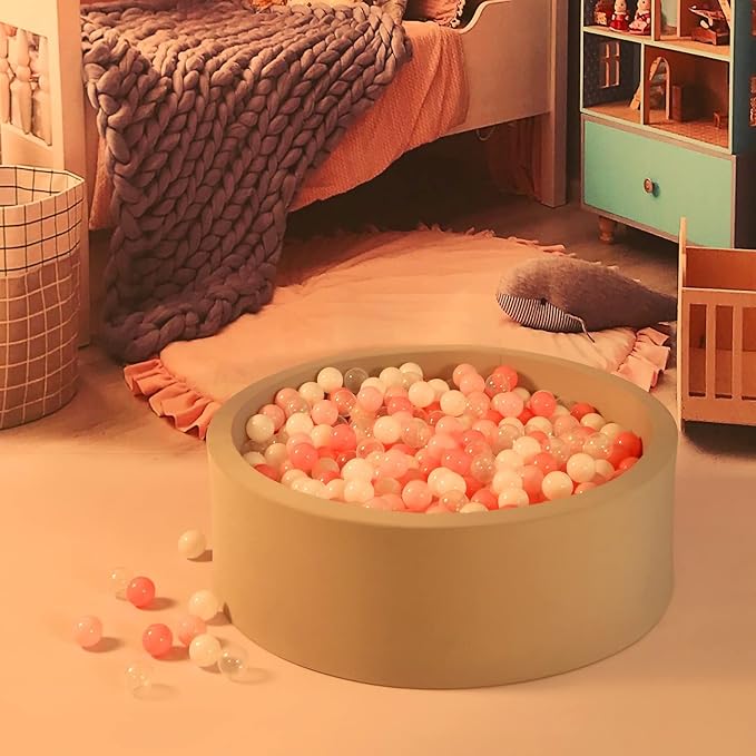 GOGOSO Ball Pit Balls for Toddler, Baby Plastic Playballs Kids Soft Pastel Pelotas Non-Toxic BPA-Free 2pink+White+Clear 500 Balls