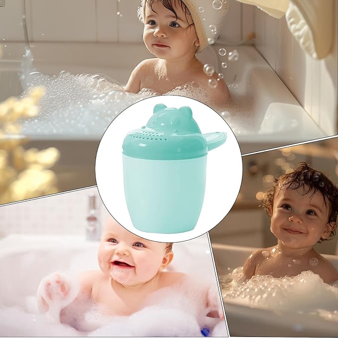Tiny Tot Bath Rinse Cup - Child Shampoo Pourer, Cartoon Water Bucket for Hair Washing, Gentle Shower Accessory with Safety Grip, Bathroom Tool, Fun Bathing Aid for Daily Bathtub and Kids Bath Time