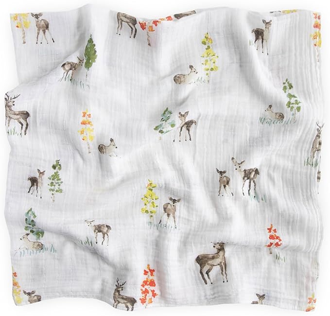 Little Unicorn Premium Cotton Swaddle Baby Blanket | Breathable Fabric | for swaddling, Play, Nursing & More (Oh Deer)