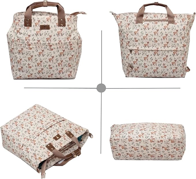 ESVAN Diaper Tote Bag Totepack Backpack Crossbody Bag 3 in 1 for Women Laptop Backpack Multifunctional with Insulated Pockets