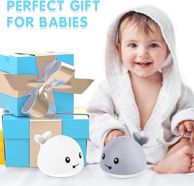 Gigilli Whale Bath Toy Sprinkler, Baby Bath Toys for Babies 6-12-18 Month Toddler Pool Water Toy, Light Up Bath Toys for Kids Ages 1-3, 1 Year Old Boy Girl Gift Infant Birthday Bathtub Water Table Toy