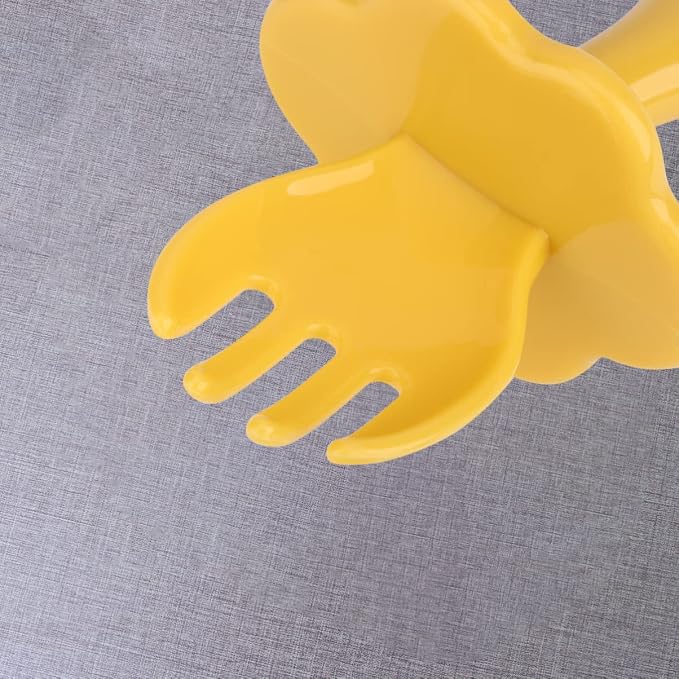 BESPORTBLE 4Set Eating Training Spork Set Safe Utensils for Boy Girl Portable Household Tableware Comfortable Grip Easy to Clean Random Color