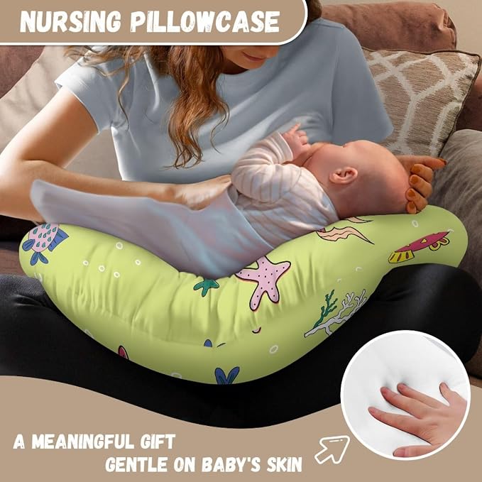 Starfish Bottlefeeding Pillow Detachable Newborn Original Breastfeeding Slipcover Case Lightweight Head Support Protector Cushion Essential with Hidden Zipper Easy to Use