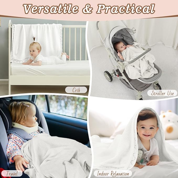 YOYI YOYI Cotton Baby Blanket Toddler Blankets Soft Warm Breathable Nursery Swaddling Blankets for Girls and Boys Receiving Blanket for Crib, Stroller, car 31x40 inches(Oatmeal Fleck)
