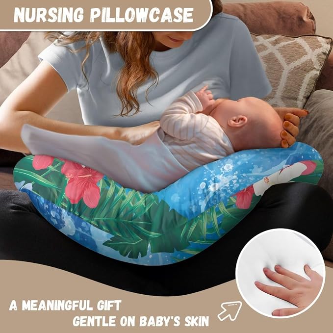Tropical Turtle Nursing Pillow Cover, Premium Quality Soft Breast Feeding Pillow Covers Great for Breastfeeding Moms