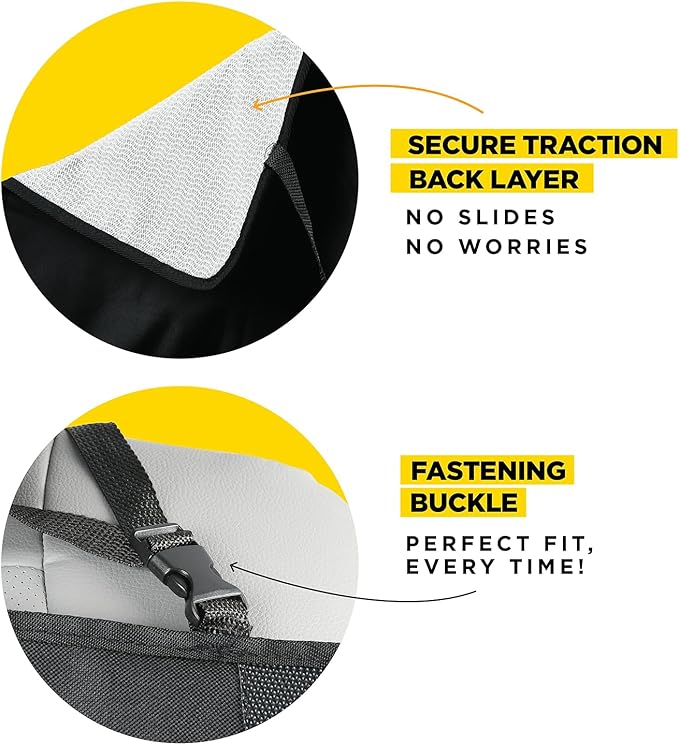 lebogner Car Seat Protector for Baby and Child ??Non-Slip, Thick Padded Cover with 2 Mesh Pockets ??1 Pack