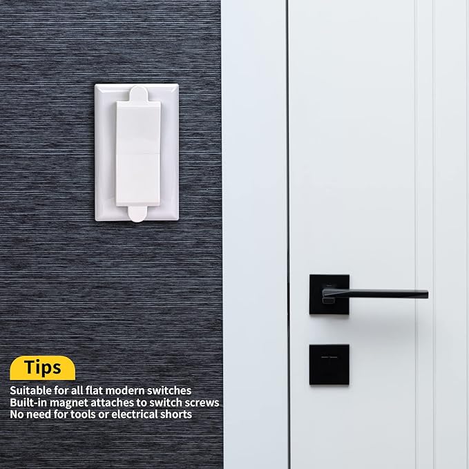 Child Proof Switch Cover and Guard - Light Switch Blocker and Lock (White, 1 Piece)