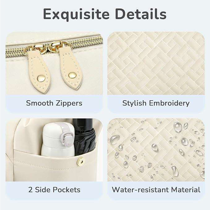 Tenot Diaper Bag Tote with Pacifier Case, Baby Bag for Women with Shoulder Straps, Travel Diaper Tote for for Mom and Dad Beige