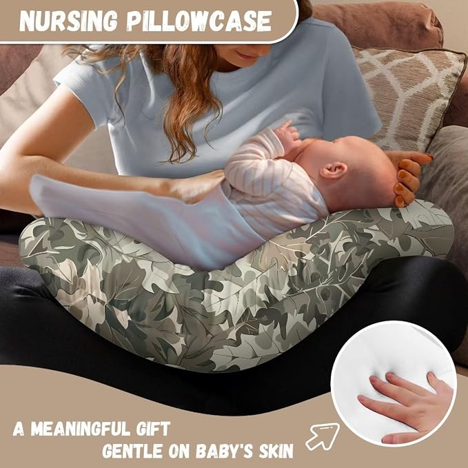 Dead Leaves Nursing Pillow and Positioner Detachable Newborn Original Breastfeeding Slipcover Case Washable Head Support Protector Cushion Propping Baby