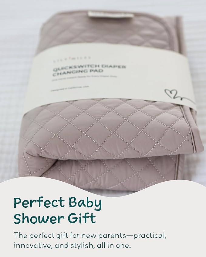 Lily Miles Diaper Changing Pad Portable, Baby Changing Mat with Magnetic Latches, Travel Pad for Diaper Bag, Baby Essentials, Wipeable & Waterproof Mat (Soft Sand, Regular)