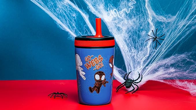 Zak Designs Marvel Spider-Man Kelso Toddler Cups For Travel or At Home, 12oz Vacuum Insulated Stainless Steel Sippy Cup With Leak-Proof Design is Perfect For Kids (Spidey and His Amazing Friends)