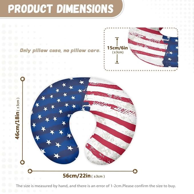 American Flag Ultra Soft Comfortable Baby Nursing Pillowcase with Hidden Zipper Soft Breathable Boy & Girl Nursing Pillow Support Cover for Bottle and Breastfeeding